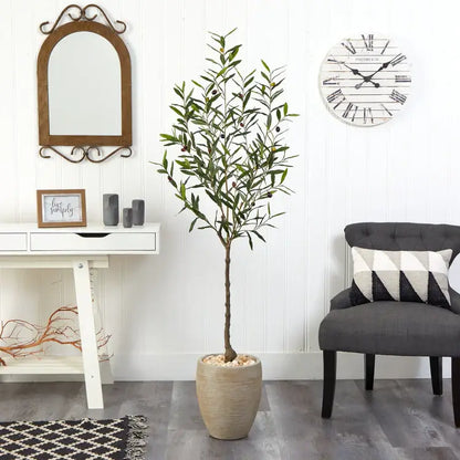 5.5' Olive Artificial Tree in Sand Colored Planter