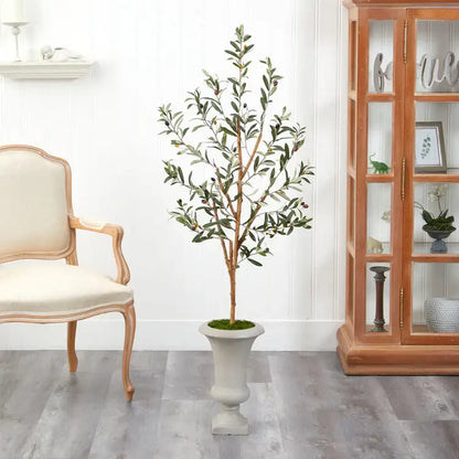 57" Olive Artificial Tree in Sand Colored Urn