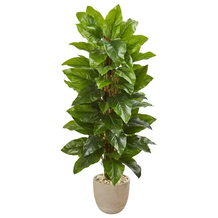 58" Philodendron Artificial Plant in Planter (Real Touch)