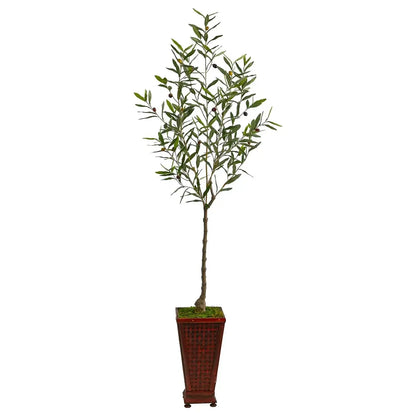 69" Olive Artificial Tree in Decorative Planter