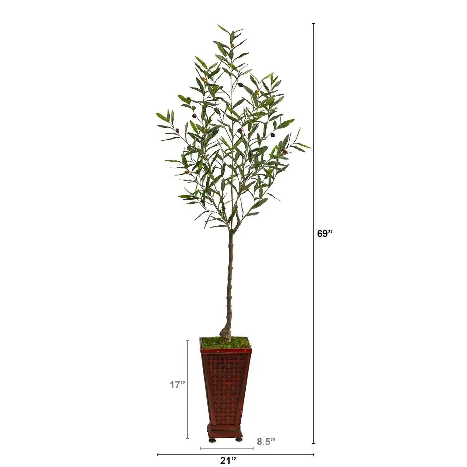 69" Olive Artificial Tree in Decorative Planter