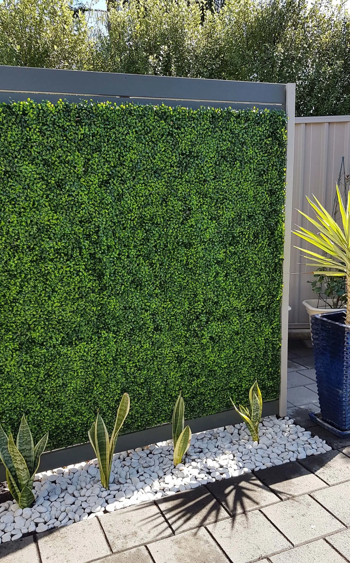 Artificial Mixed Boxwood Hedge Panel Wall 40" x 40" 11SQ FT Commercial Grade UV Resistant