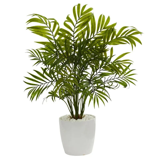 19.5" Palms in White Planter (Set of 2)