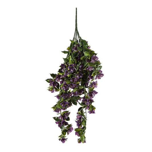 (5 Pieces) Vibrant Purple Hanging Artificial Bougainvillea Plant UV Resistant, 35"