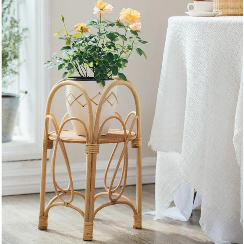 Natural Rattan Woven Plant Stand