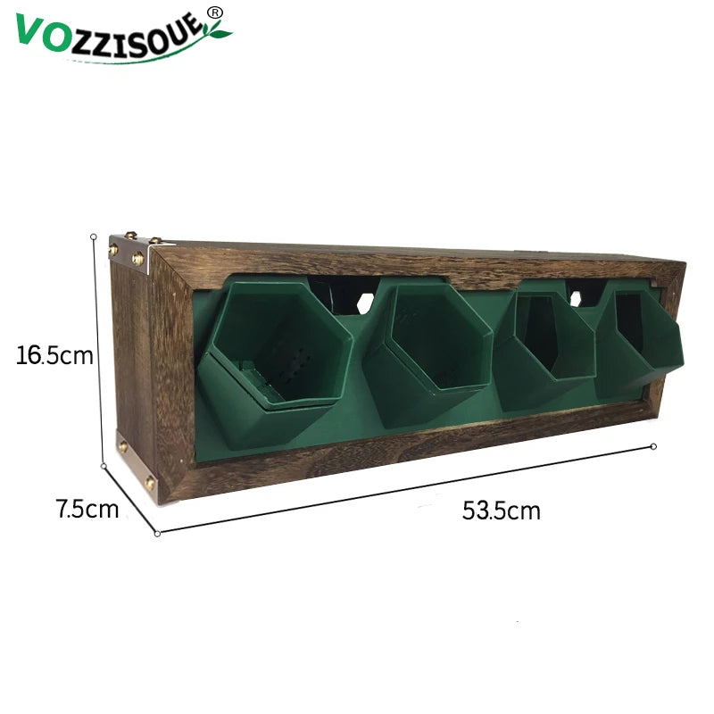 Hanging Pot Wooden Box Frame Vertical Garden