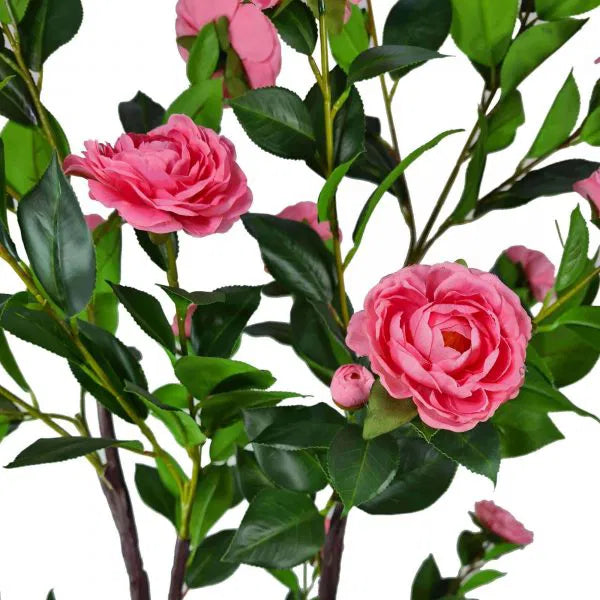 Flowering Natural Pink Artificial Camellia Tree 40" High (Clearance)