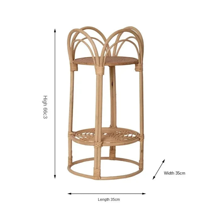 Natural Rattan Woven Plant Stand