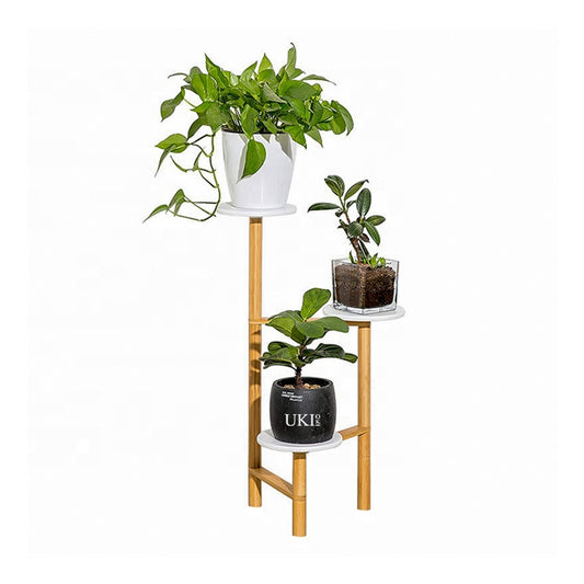 3 Level Adjustable Bamboo Plant Stand