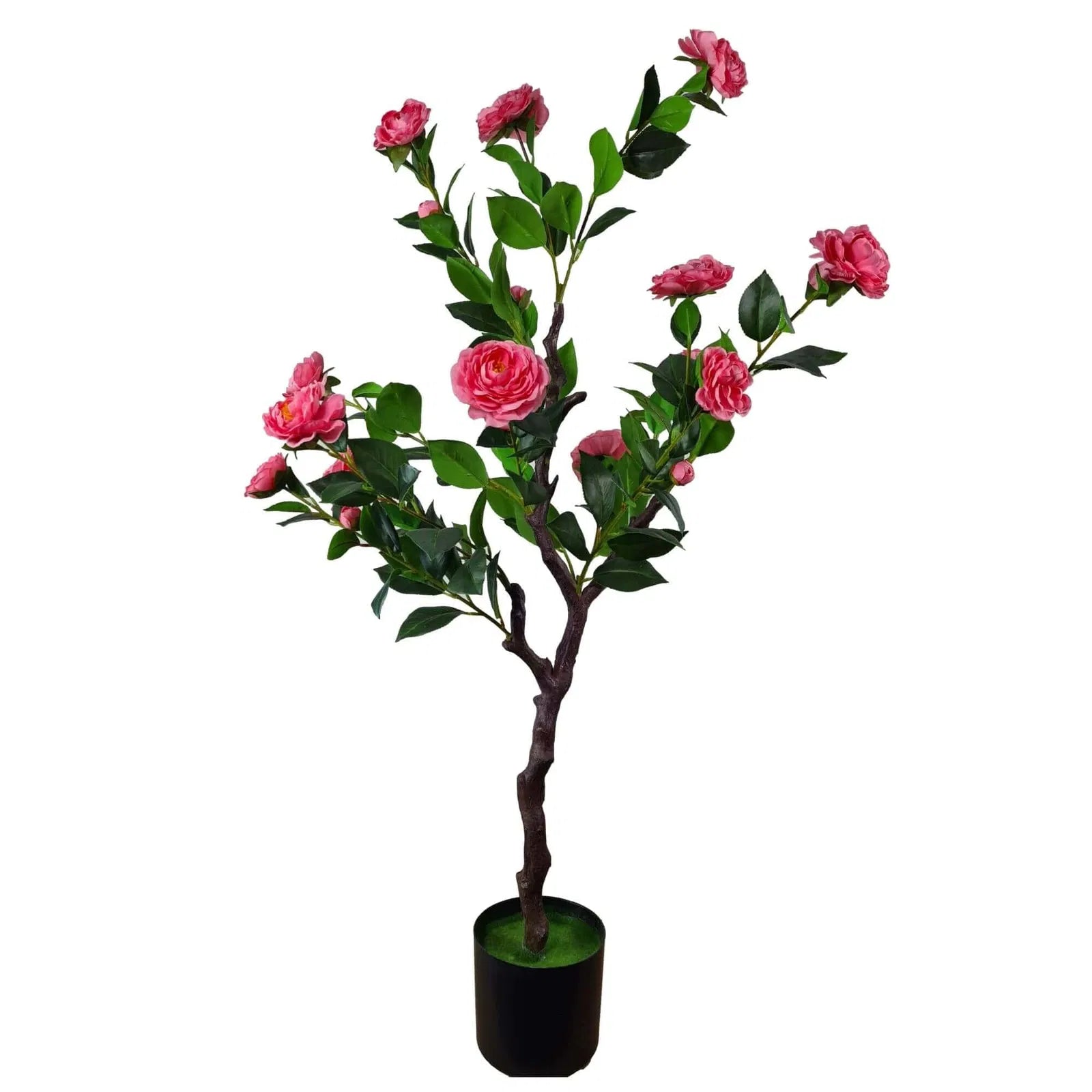 Flowering Natural Pink Artificial Camellia Tree 40" High (Clearance)