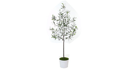 70" Olive Artificial Tree in White Tin Planter